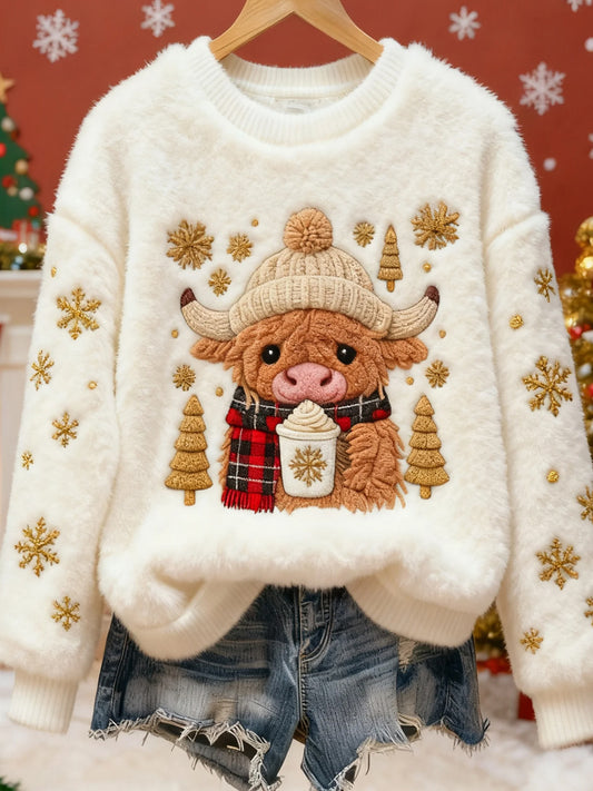 Kvinders Retro Animal Art Print Casual Flannel øverst