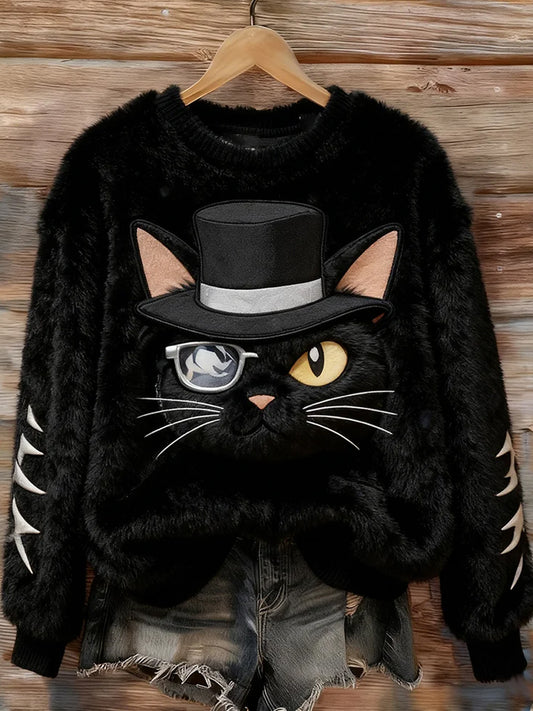 Kvinders Retro Animal Art Print Casual Flannel øverst