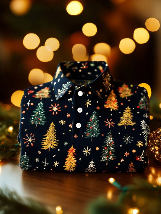 Juleprintet langærmet skjorte