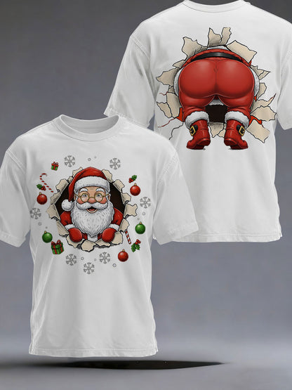 Sjov Santa T-shirt med korte ærmer til mænd