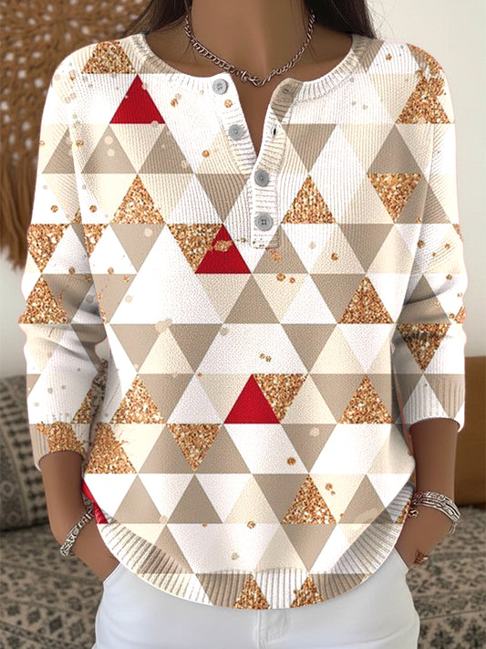 Kvinders jul Glitter trekant Print Sweater Print