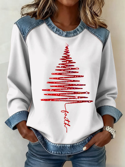 Kvinders Jule mønster mønster kunst sweatshirt