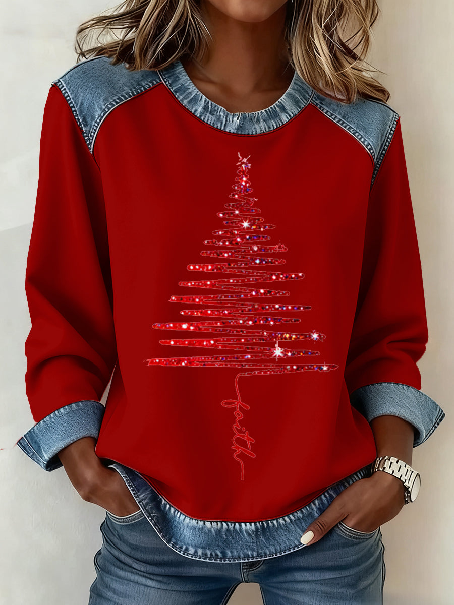 Kvinders Jule mønster mønster kunst sweatshirt