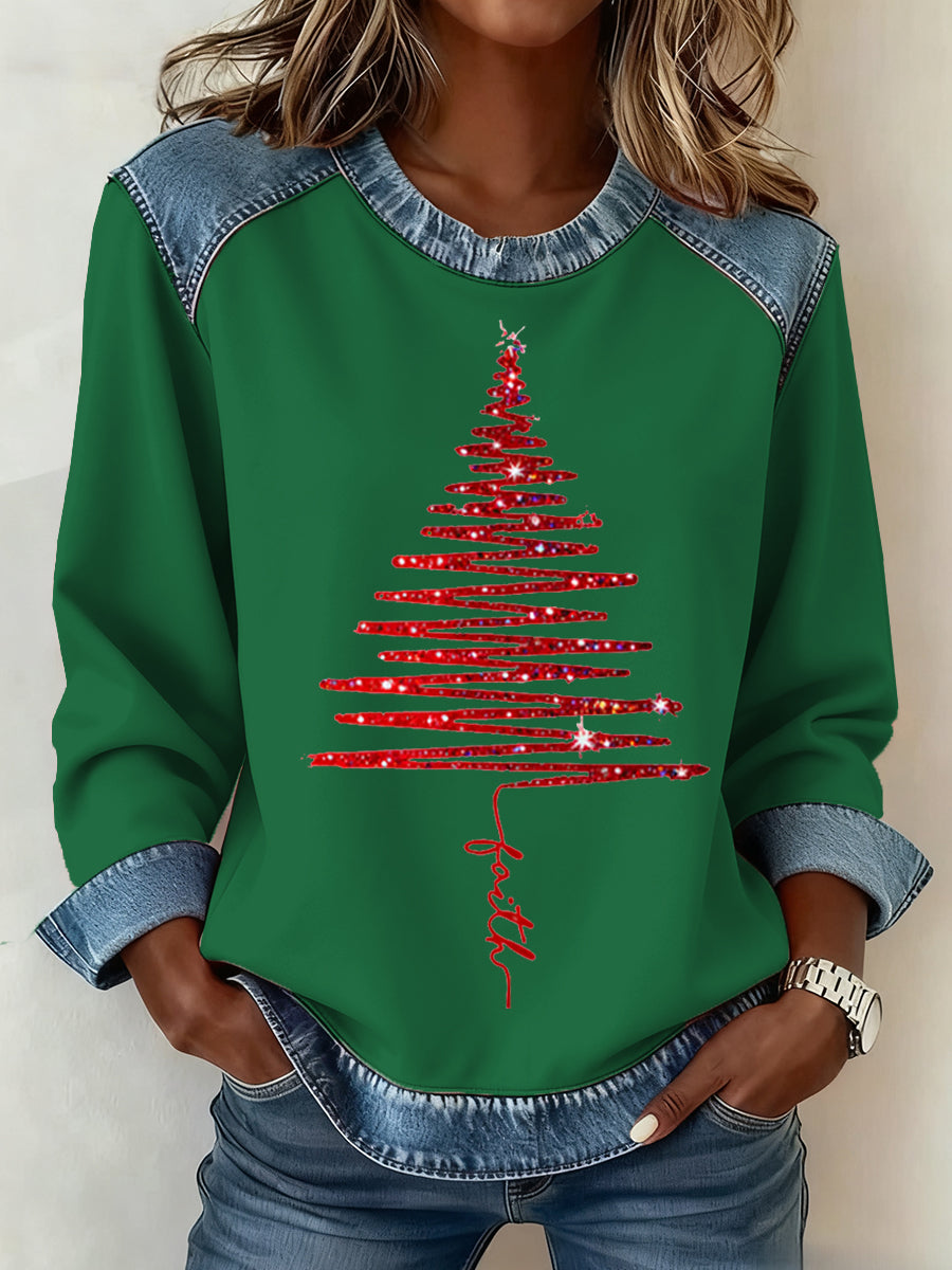 Kvinders Jule mønster mønster kunst sweatshirt