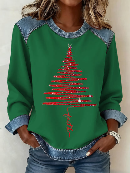 Kvinders Jule mønster mønster kunst sweatshirt