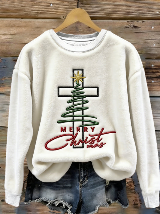 Kvindernes jul Jesus Flannel Hoodie.