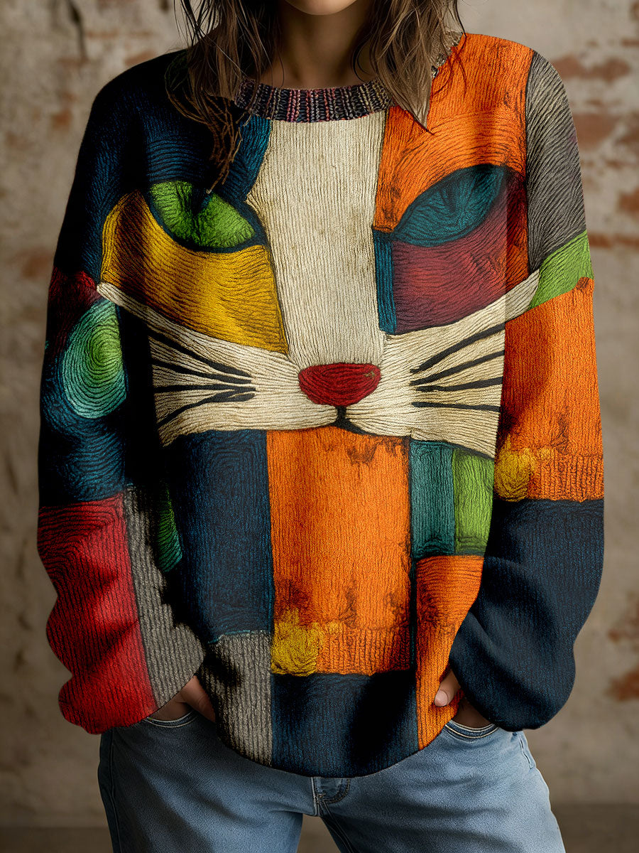 Kvinders kunst Geometrisk kat Print tops