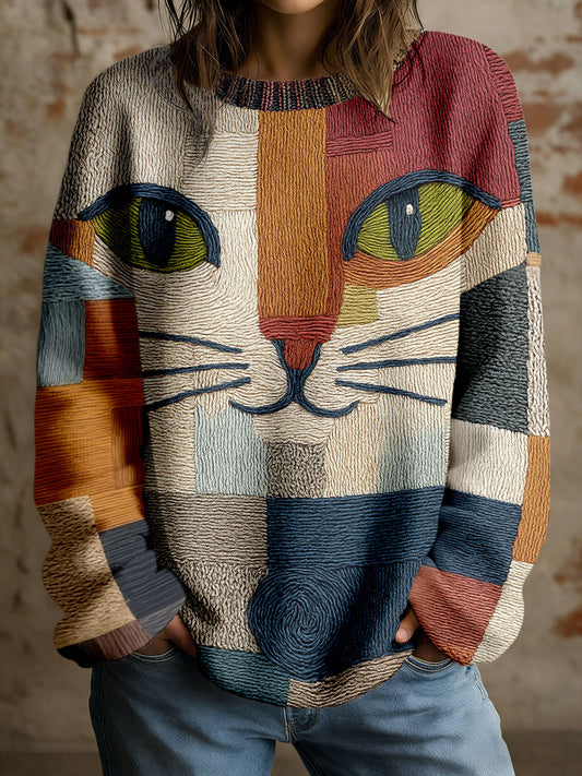 Kvinders kunst Geometrisk kat Print tops