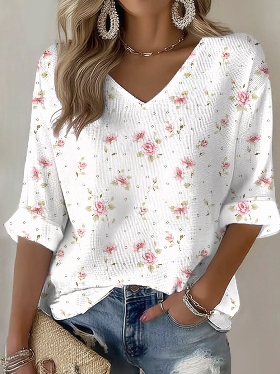 Kvinders brystkræft Pink Print Casual T-shirt