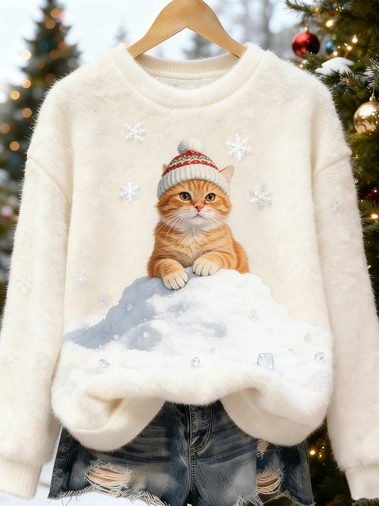 Kvinders Retro Animal Art Print Komfortable Flannel øverst