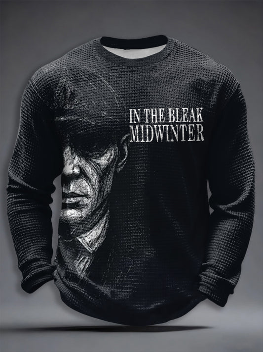 Mænds tv-serie inspireret vaffel lang ærme T-shirt