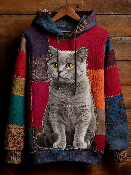 Unisex Retro Animal Art Print Komfortabel Casual Sweatshirt