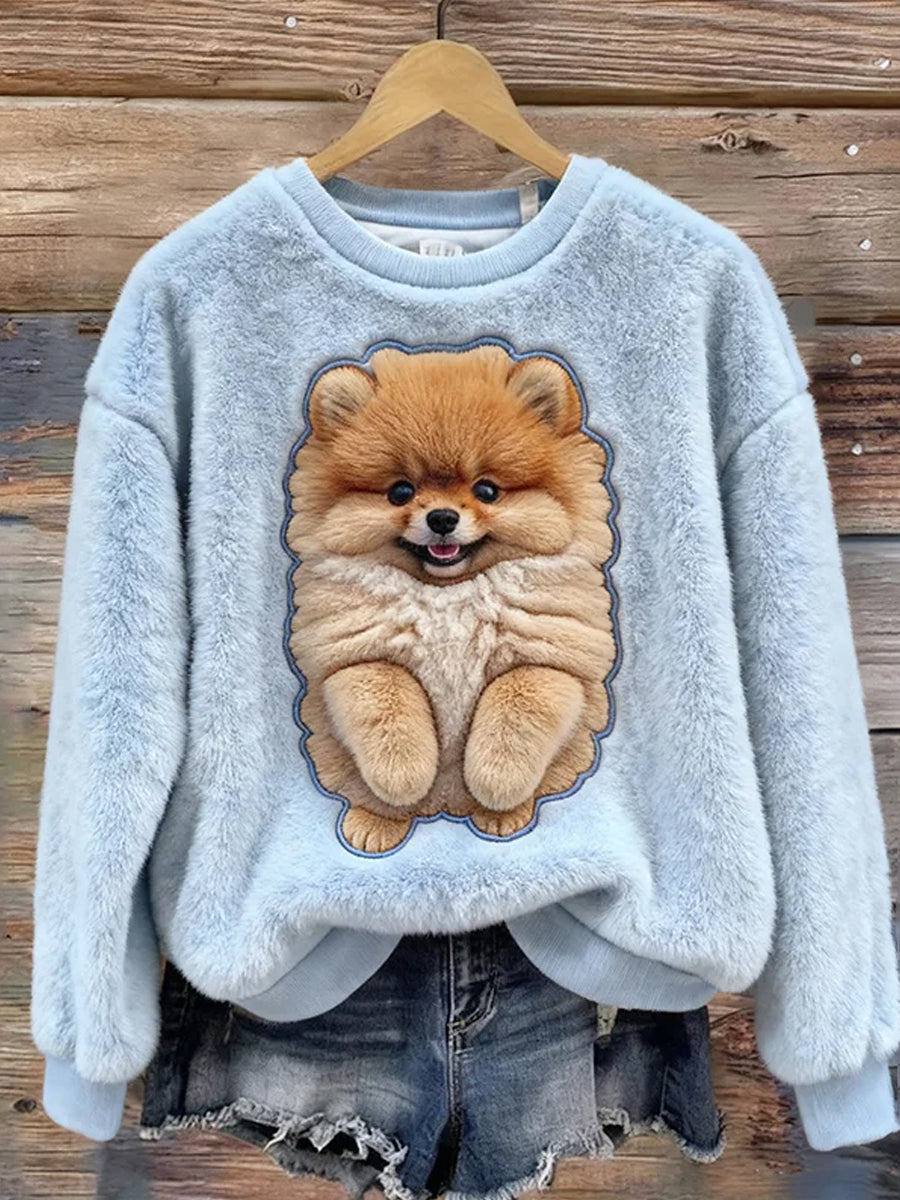 Kvinders Retro Animal Art Print Komfortable Flannel øverst