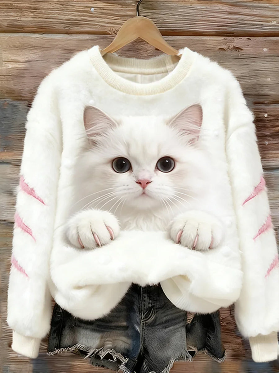 Kvinders Retro Animal Art Print Komfortable Flannel øverst