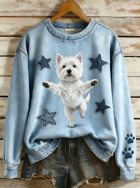 Unisex Retro Animal Print Komfortabel Casual Top.