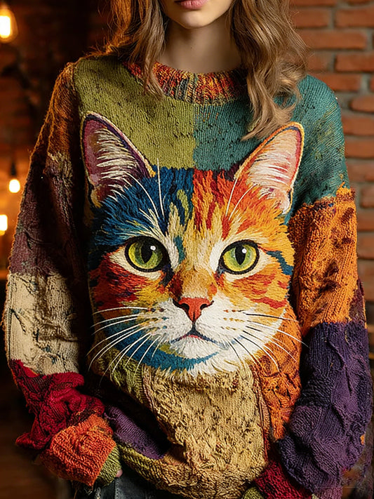 Kvinders Vintage Animal Print Comfort Casual SweaterComment