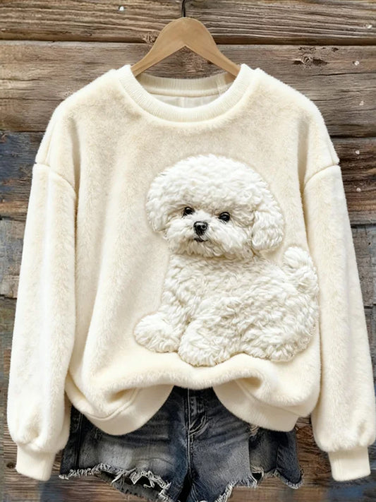 Kvinders Retro Animal Art Print Komfortable Flannel øverst