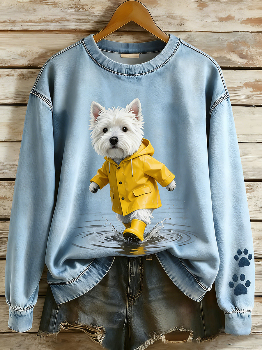 Unisex Retro Animal Print Komfortabel Casual Top.