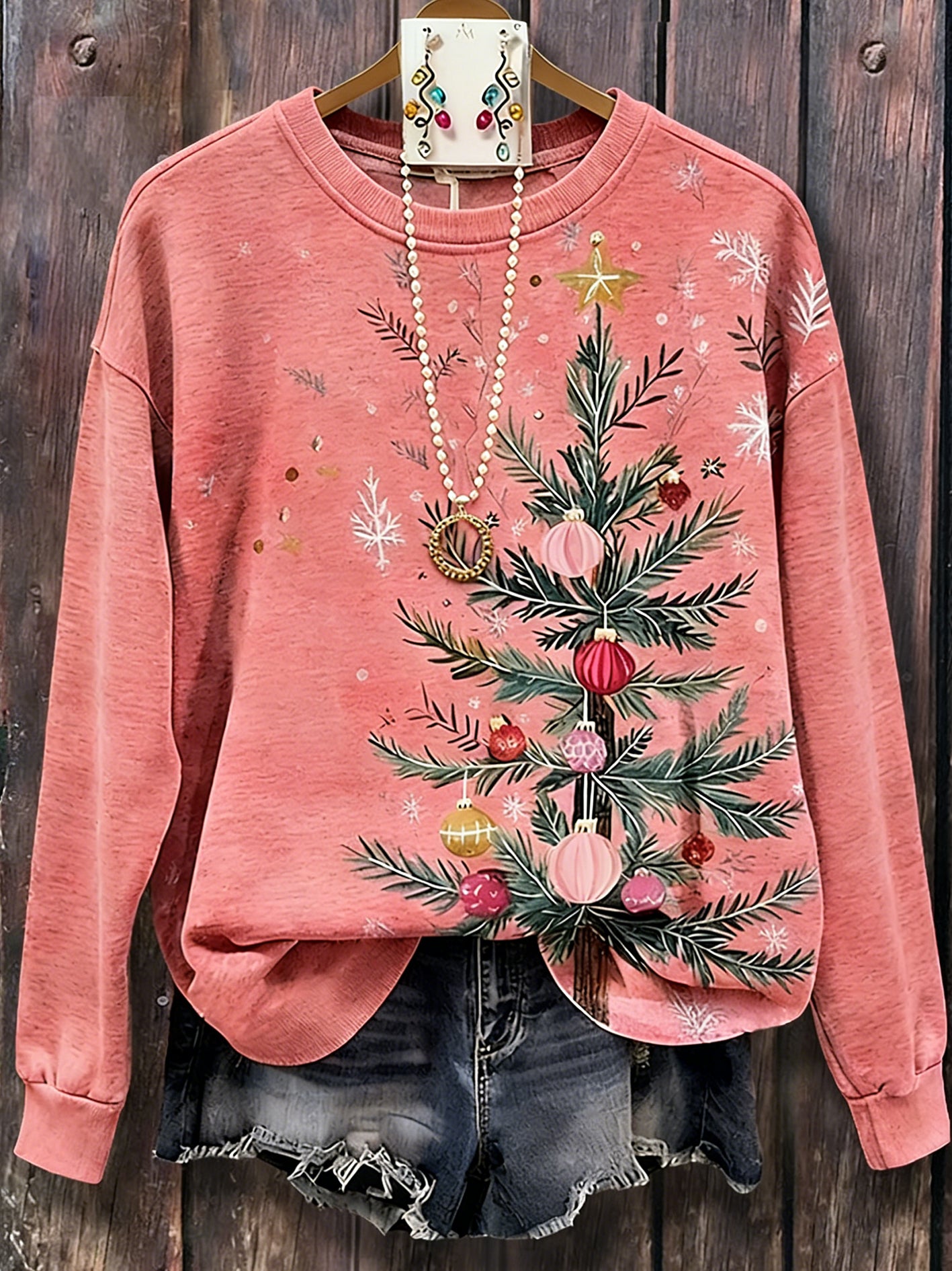 Kvinders jul Print Sweatshirt