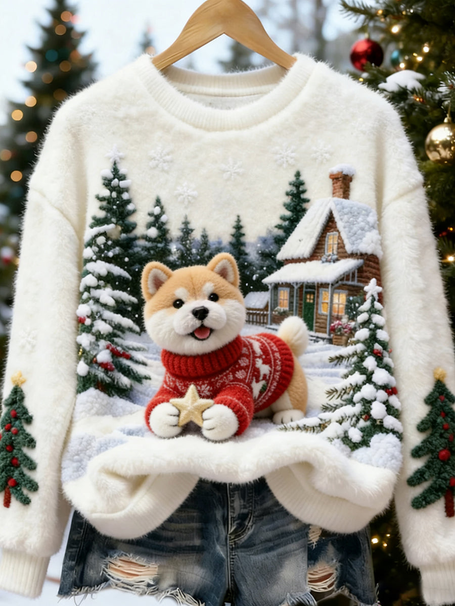 Kvinders Retro Animal Art Print Komfortable Flannel øverst