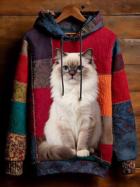 Unisex Retro Animal Art Print Komfortabel Casual Sweatshirt