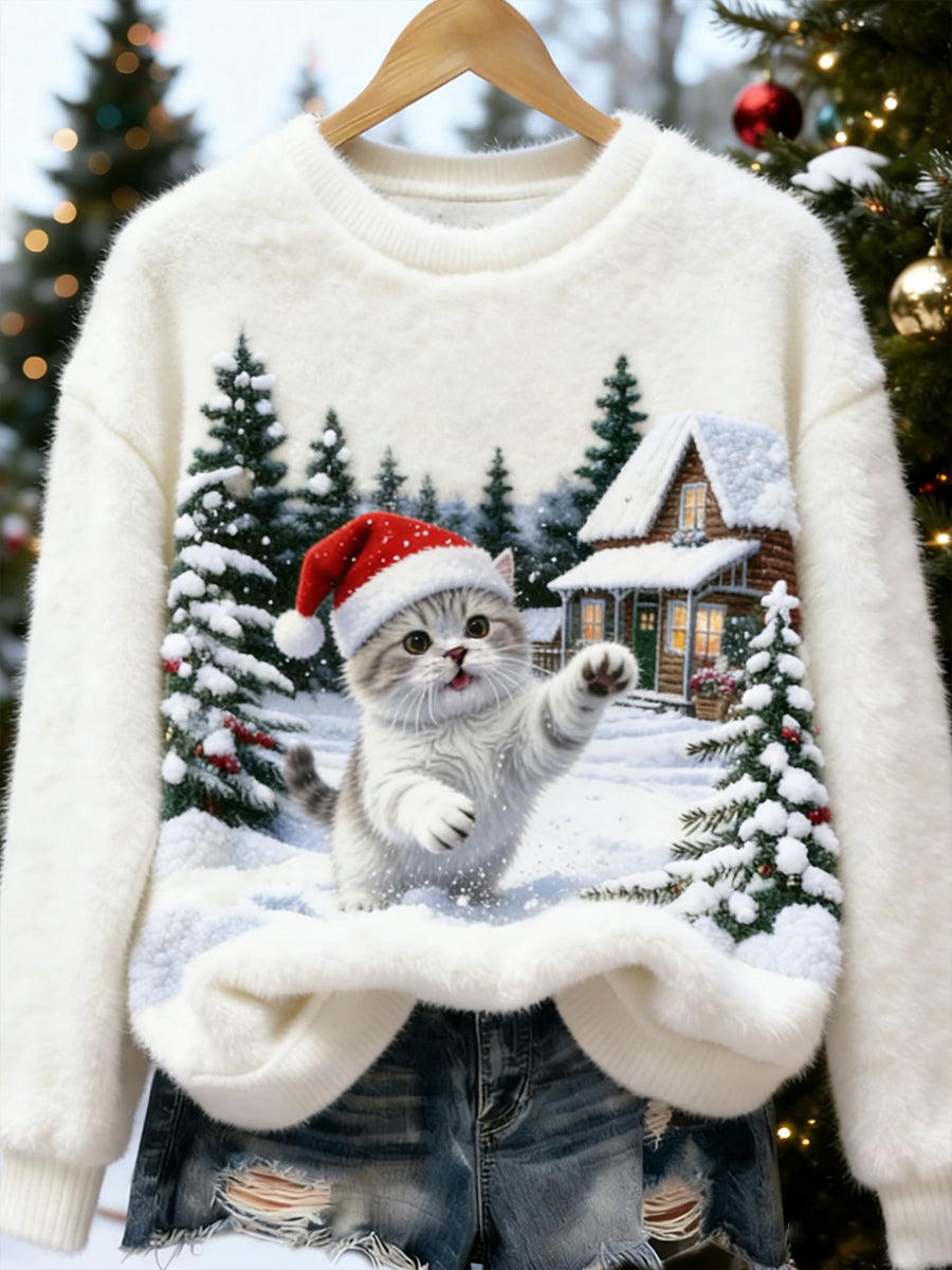 Kvinders Retro Animal Art Print Komfortable Flannel øverst