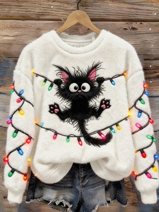 Kvinders Retro Animal Art Print Komfortable Flannel øverst