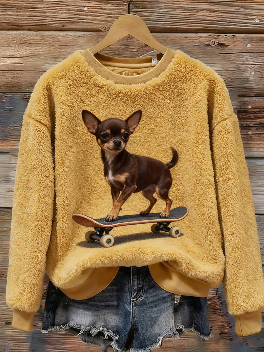 Kvinders Retro Animal Art Print Komfortable Flannel øverst