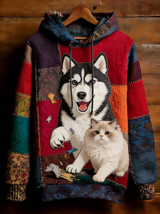 Unisex Retro Animal Art Print Komfortabel Casual Sweatshirt