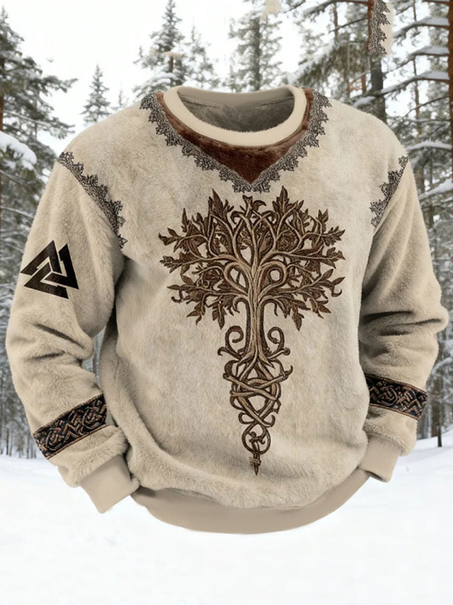 Mænds vikinge-flannel-sweatshirt