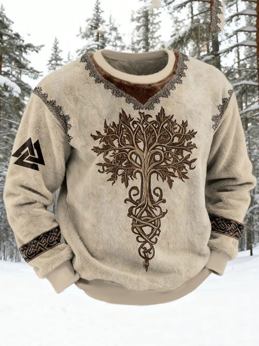 Mænds vikinge-flannel-sweatshirt