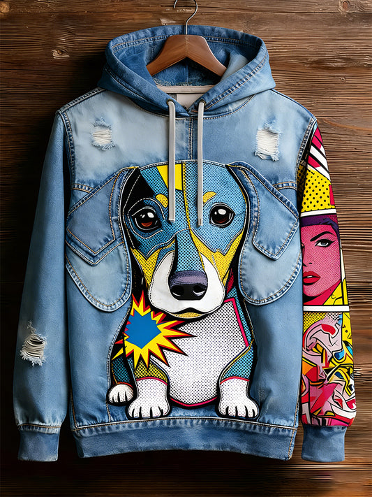 Unisex Retro Animal Art Print Komfortabel Casual Sweatshirt