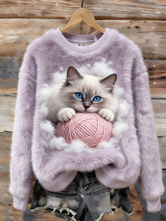 Kvinders Retro Animal Art Print Komfortable Flannel øverst