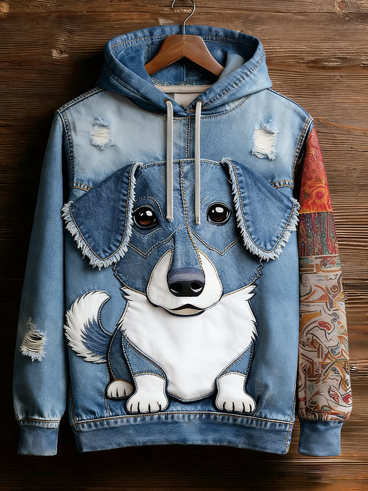 Unisex Retro Animal Art Print Komfortabel Casual Sweatshirt