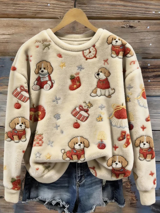 Kvinders Retro Animal Art Print Komfortable Flannel øverst