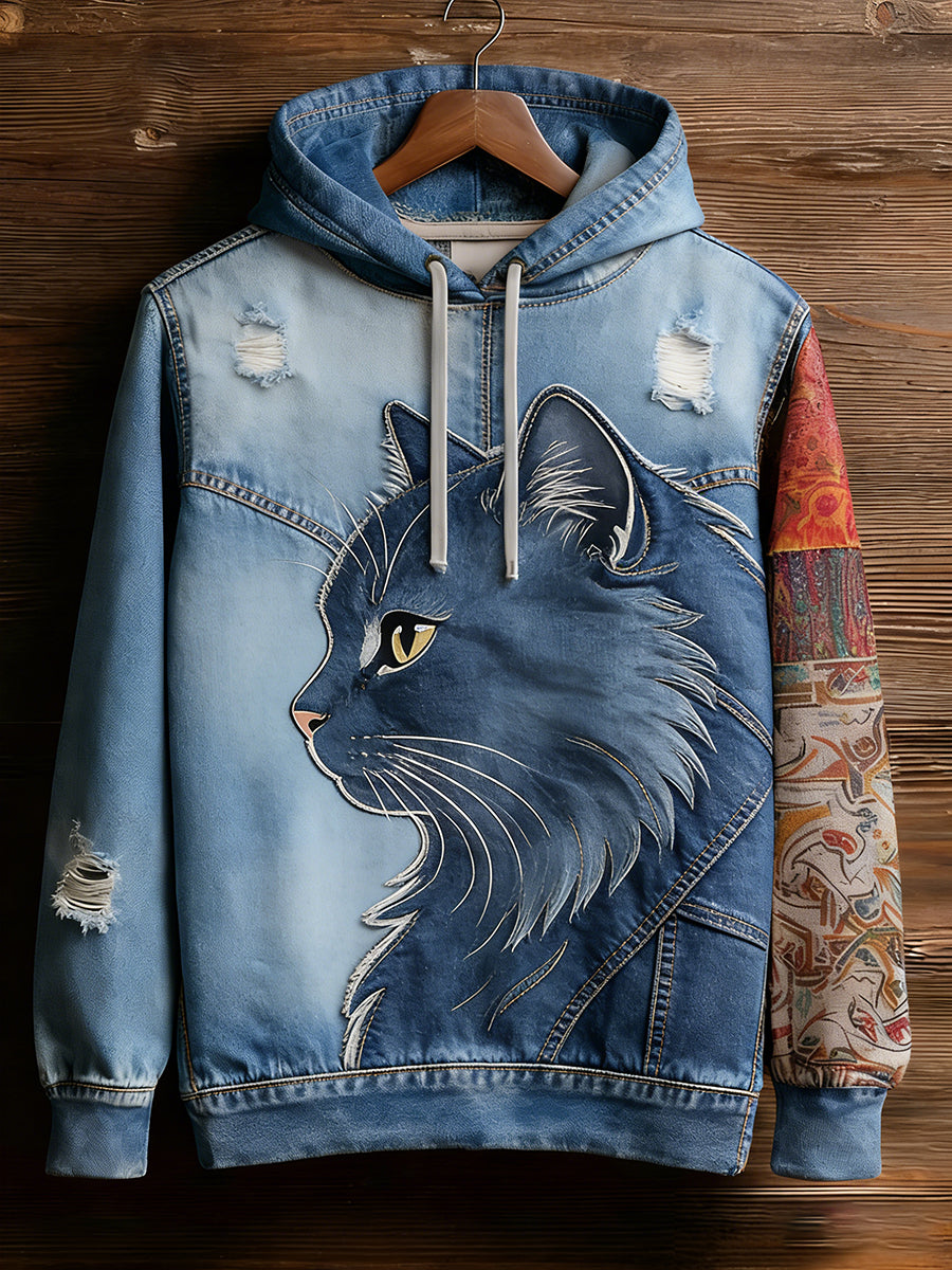 Unisex Retro Animal Art Print Komfortabel Casual Sweatshirt