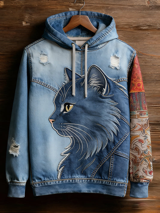 Unisex Retro Animal Art Print Komfortabel Casual Sweatshirt