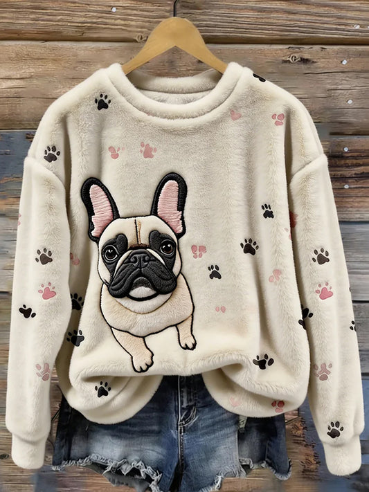 Kvinders Retro Animal Art Print Komfortable Flannel øverst