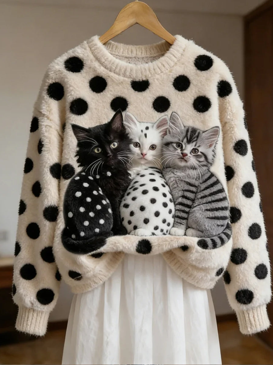 Kvinders Retro Animal Art Print Komfortable Flannel øverst