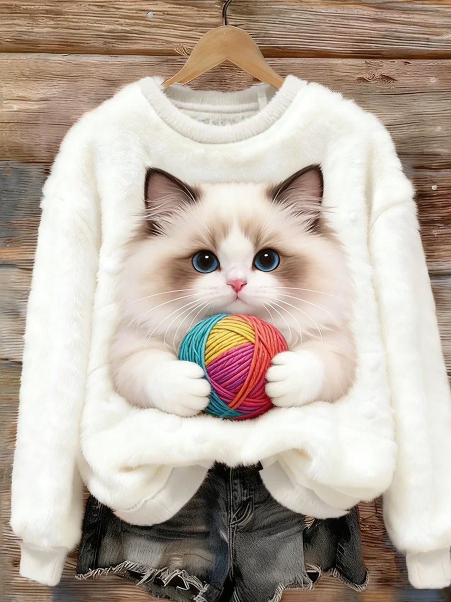 Kvinders Retro Animal Art Print Komfortable Flannel øverst