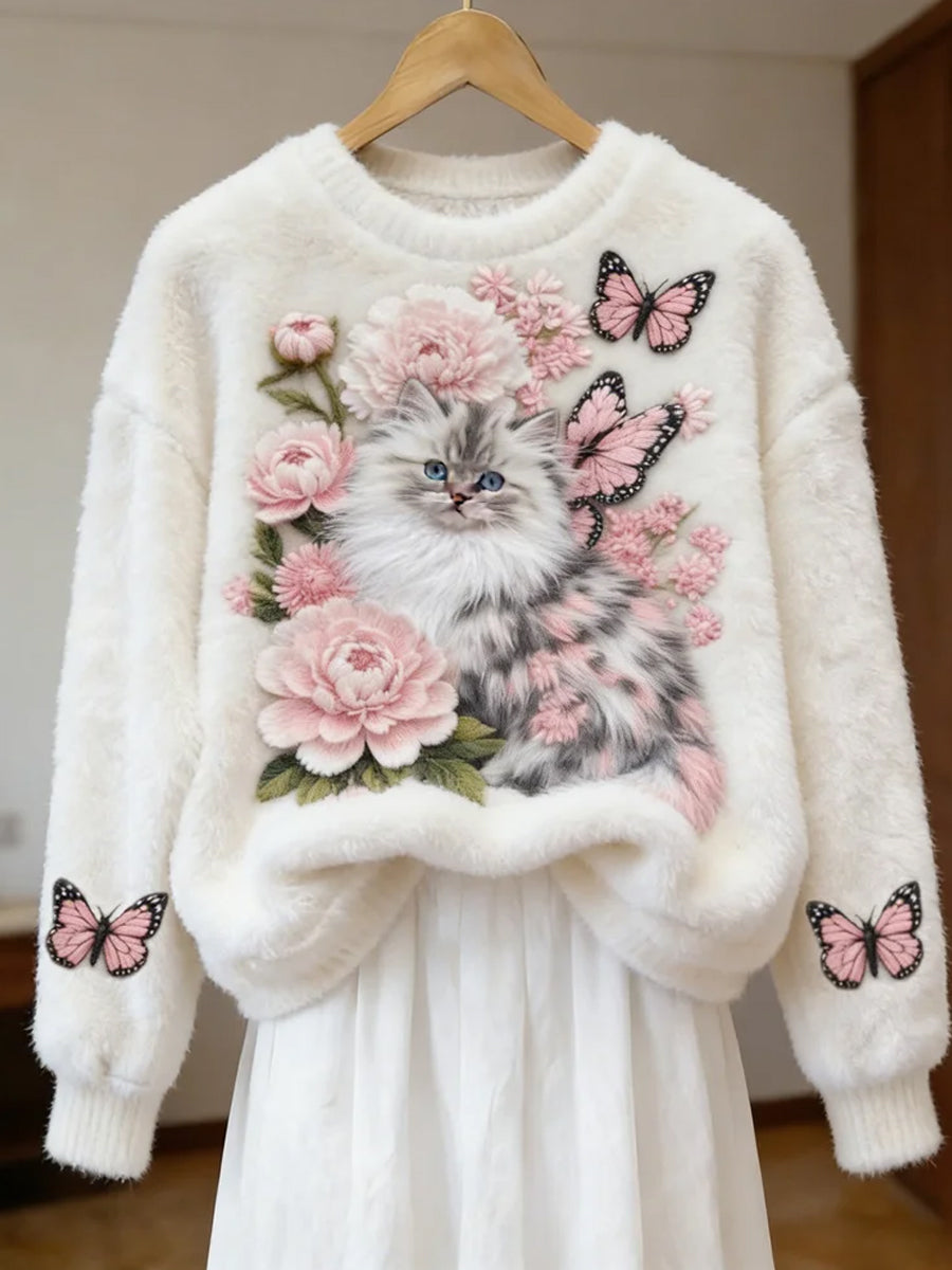 Kvinders Retro Animal Art Print Komfortable Flannel øverst