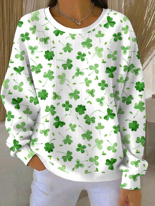 Kvinder St. Patrick's Day Print Casual Sweatshirt