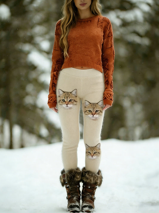 Kvinders Vintage Animal Art Print Komfortable Leggings