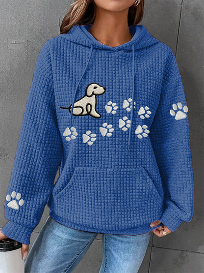 Kvinders hunde tas udskrive hund elskere Casual Waffele Hoodies