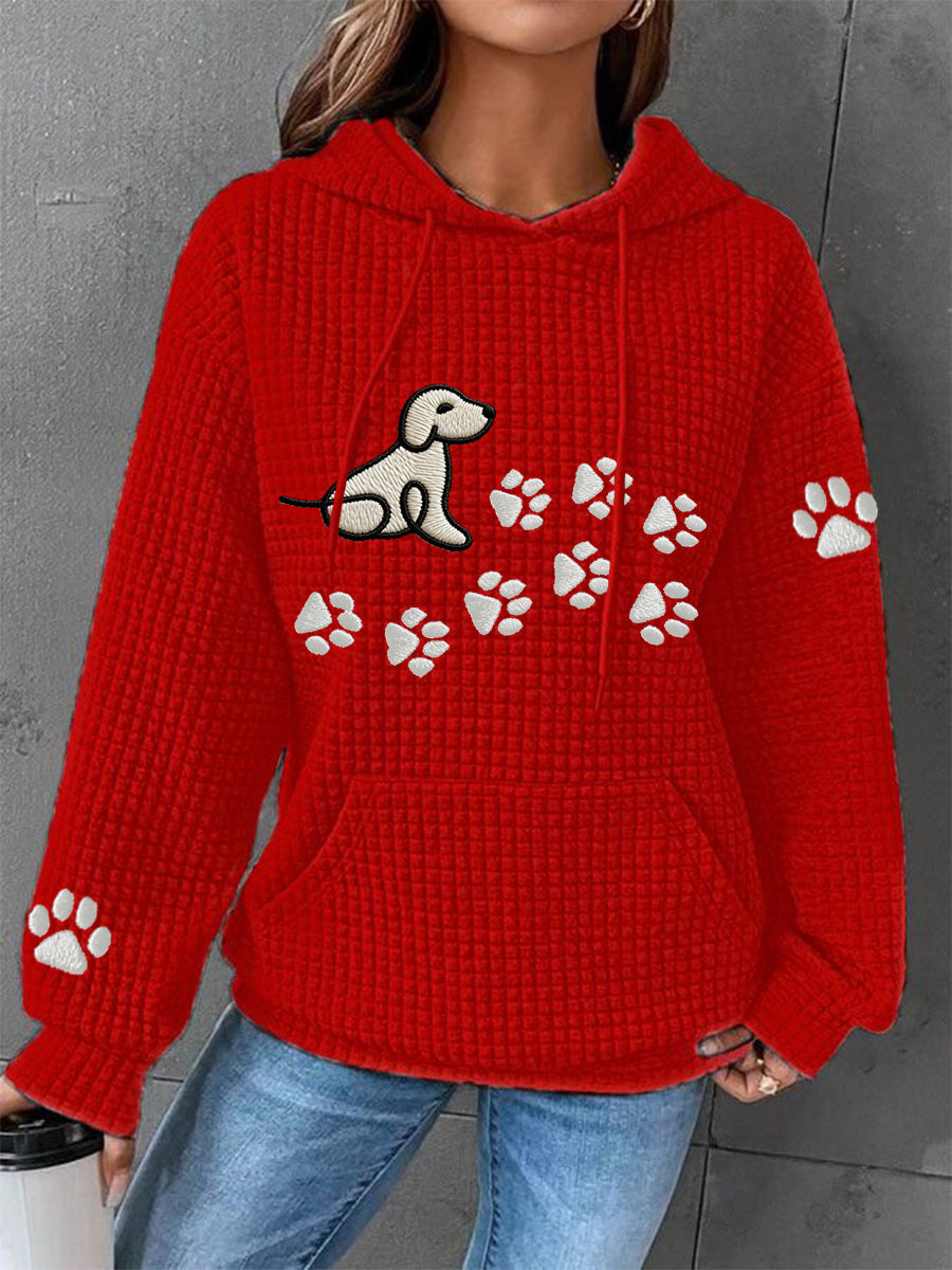 Kvinders hunde tas udskrive hund elskere Casual Waffele Hoodies