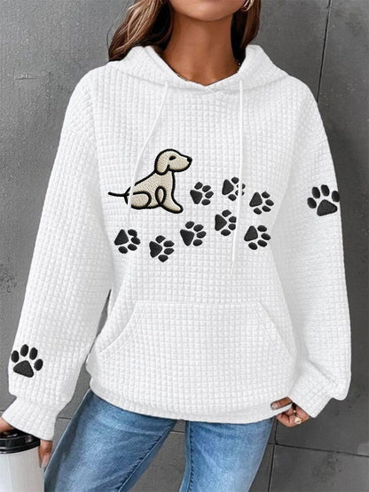 Kvinders hunde tas udskrive hund elskere Casual Waffele Hoodies