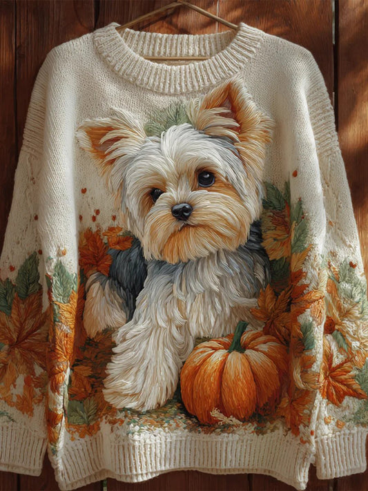 Kvinders efterårhunde Art Print Sweatshirt