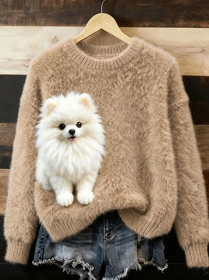 Kvinders Retro Animal Art Print Casual Flannel øverst