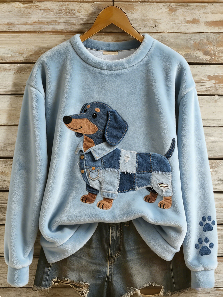 Kvinders dejlige dachhun Patchwork mønster Flannel øverst