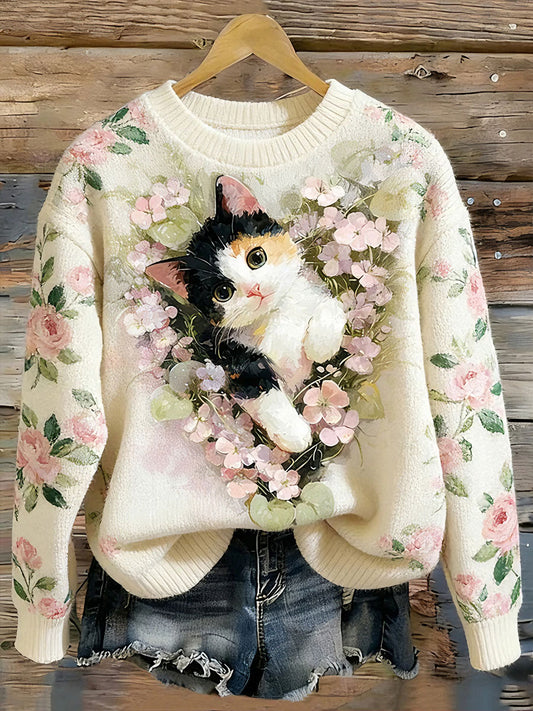 Kvinders blomsterkat Print topper
